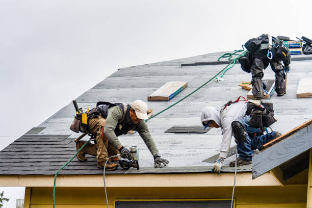 Professional Gutter Installation technician working in Macdona, TX